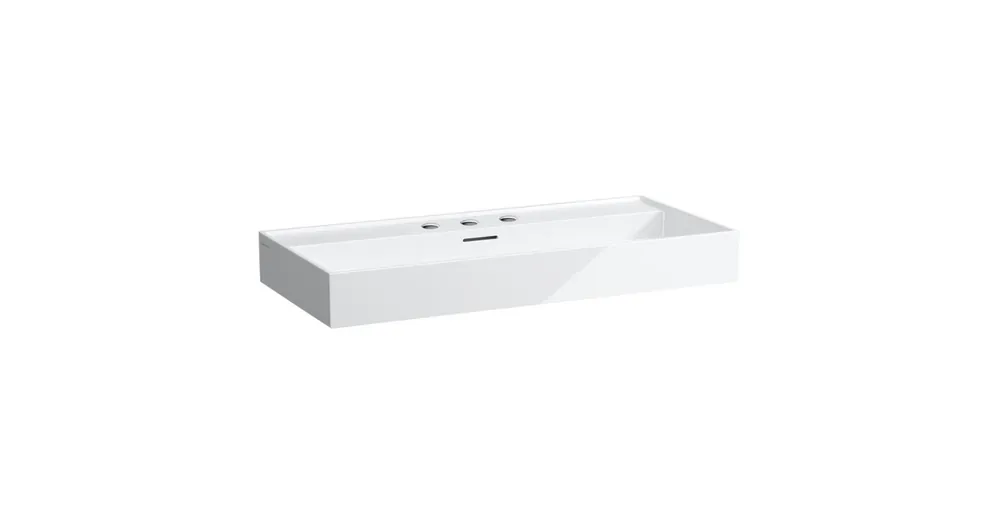 LAUFEN Kartell LAUFEN Mosdótál, alsó felülete csiszolt, 3 csaplyukkal, Fehér H8163370001081 Gyors kiszállítás