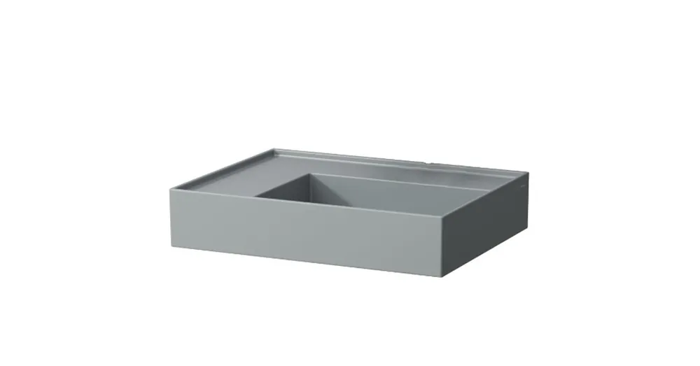 Népszerű LAUFEN Kartell LAUFEN Mosdó bal oldali pulttal, rejtett túlfolyóval, a mosdó alja csiszolt, túlfolyónyílás nélkül, csaplyuk nélkül, Graphite matt H8183357581121