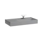 Szezonális akció LAUFEN Kartell LAUFEN Mosdó bal oldali pulttal, rejtett túlfolyóval, a mosdó alja csiszolt, túlfolyónyílás nélkül, egy csaplyukkal, Graphite matt H8183397581111