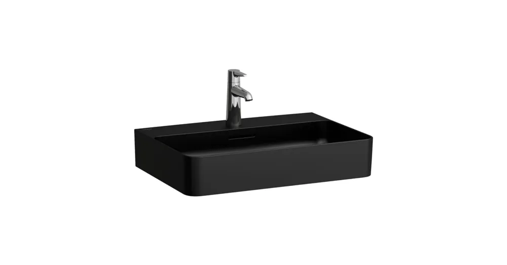 LAUFEN VAL Mosdótál, alsó felülete csiszolt, egy csaplyuk, középen, Fekete matt H8162837161041 Vásárlói kedvenc