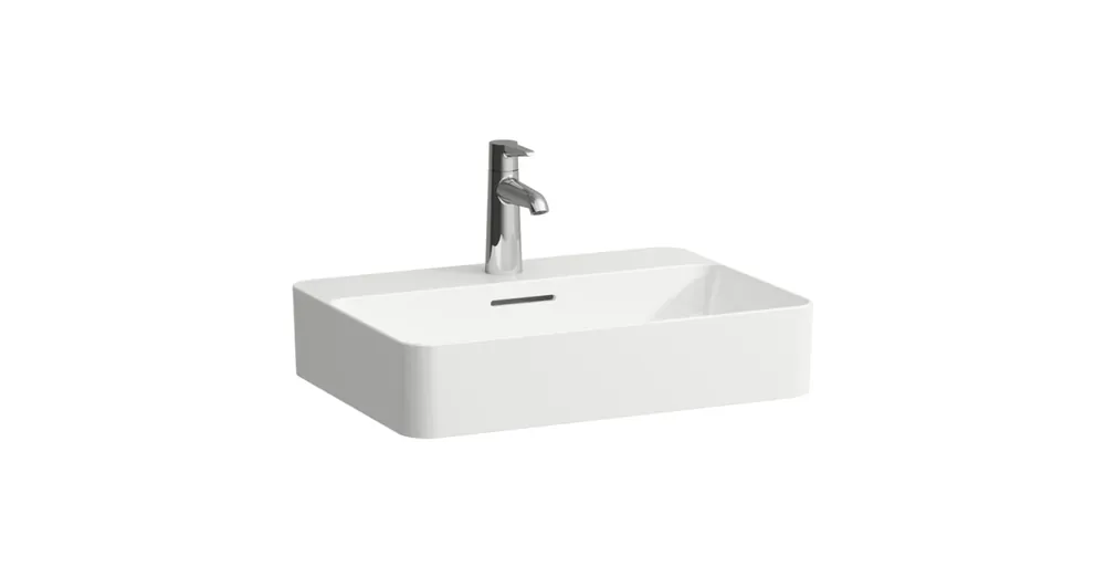 Akció LAUFEN VAL Mosdó tál, csaplyuk paddal, egy csaplyuk, középen, Fehér LCC Active bevonattal H812284A001041
