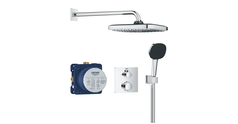 Különleges ajánlat Grohe Precision Thermostat Rejtett zuhanyrendszer Vitalio Comfort 250 fejzuhannyal 34882000