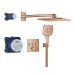 Grohe Grohtherm SmartControl Rejtett zuhanyrendszer Rainshower SmartActive 310 Cube fejzuhannyal 34864DA0 Árcsökkenés