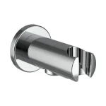 Újdonság LAUFEN SHOWER ACCESSORIES Könyök fali csatlakozó integrált zuhanyfej tartóval, 77 mm kiállással, vákuum megszakítóval, teljesen fémből HF504778100000