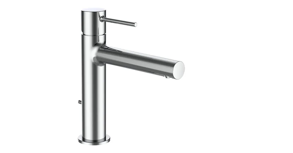 Exkluzív ajánlat LAUFEN Twinplus slim Egykaros mosdó csaptelep Eco+, 140 mm kiállású fix kifolyóval, húzórudas lefolyószelep nélkül, króm HF505448100000