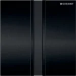 Utolsó esély Geberit vizeldevezérlés elektronikus működtetéssel, elemes működtetés, 50 típusú takarólap, feketekróm/szálcsiszolt 116.036.QD.1