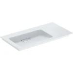 Geberit ONE balos mosdó hátsó lefolyóval 90x48 cm, KeraTect, csaplyuk és túlfolyó nélkül 505.008.00.1 Szuper akció