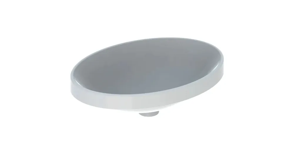 Geberit VariForm beépíthető mosdó 55 cm, ovális, túlfolyó nélkül, alul mázas 500.719.01.2 Azonnal elérhető