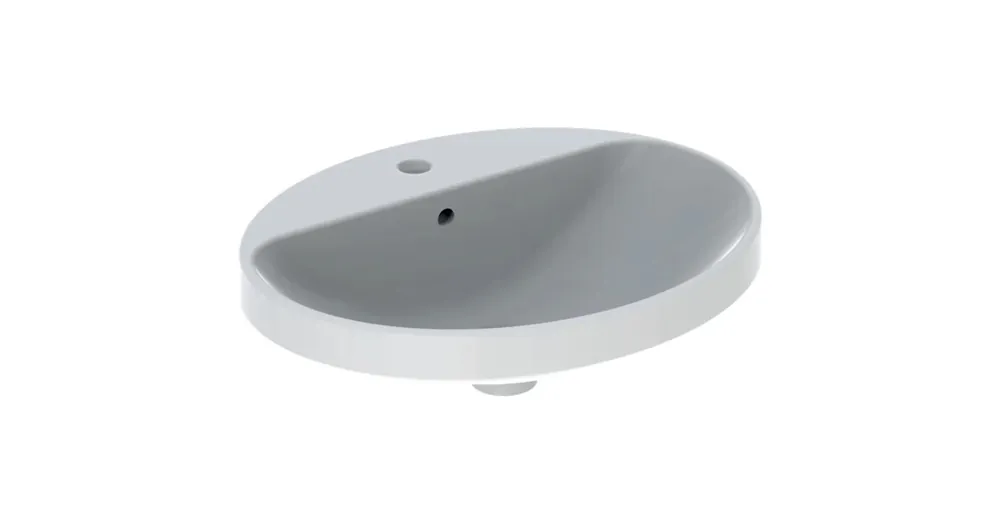 Biztonságos vásárlás Geberit VariForm beépíthető mosdó 55 cm, ovális, csaplyuk-peremmel, túlfolyóval, alul mázas 500.721.01.2