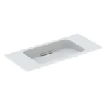 Kedvezményes ár Geberit One rövidített kivitelű mosdó 90x40 cm csaplyuk és túlfolyó nélkül, fehér/fényes króm 500.390.01.1