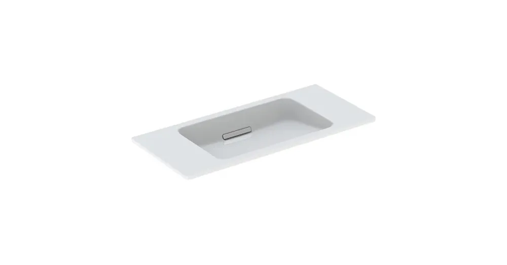 Kedvezményes ár Geberit One rövidített kivitelű mosdó 90x40 cm csaplyuk és túlfolyó nélkül, fehér/fényes króm 500.390.01.1