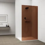 Vásárlói kedvenc SAPHO ESCA WHITE MATT Walk-in zuhanyfal, falra szerelhető, barna üveg, 700mm (ES1570-03)