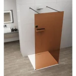 Végkiárusítás SAPHO ESCA BLACK MATT Walk-in zuhanyfal, szabadonálló, barna üveg, 1500mm (ES1515-06)