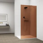 Akció SAPHO ESCA GOLD MATT Walk-in zuhanyfal, falra szerelhető, barna üveg, 1100mm (ES1511-04)