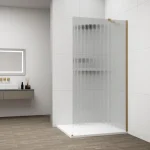 Szuper akció SAPHO ESCA GOLD MATT Walk-in zuhanyfal, falra szerelhető, flutes üveg, 1200mm (ES1312-04)