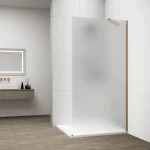 Újdonság SAPHO ESCA GOLD MATT Walk-in zuhanyfal, falra szerelhető, matt üveg, 1400mm (ES1114-04)