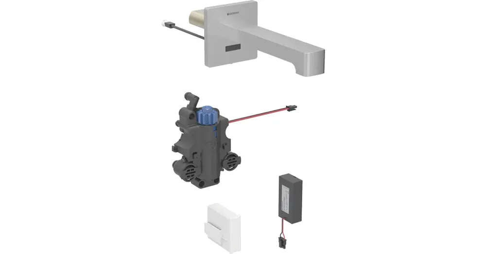Geberit Brenta fali mosdócsaptelep 17 cm, termosztatikus keverővel, rozsdamentes acél, szálcsuszolt 116.278.SN.1 Outlet