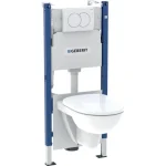Geberit Duofix szerelőelem Selnova fali WC csésze ülőkével, Delta öblítőtartállyal és nyomólappal 118.400.11.2 Korlátozott ajánlat
