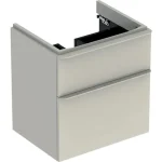 Geberit Smyle Square alsó szekrény mosdóhoz fiókkal 58,4x47 cm, magasfényű homokszürke 500.352.JL.1 Akció