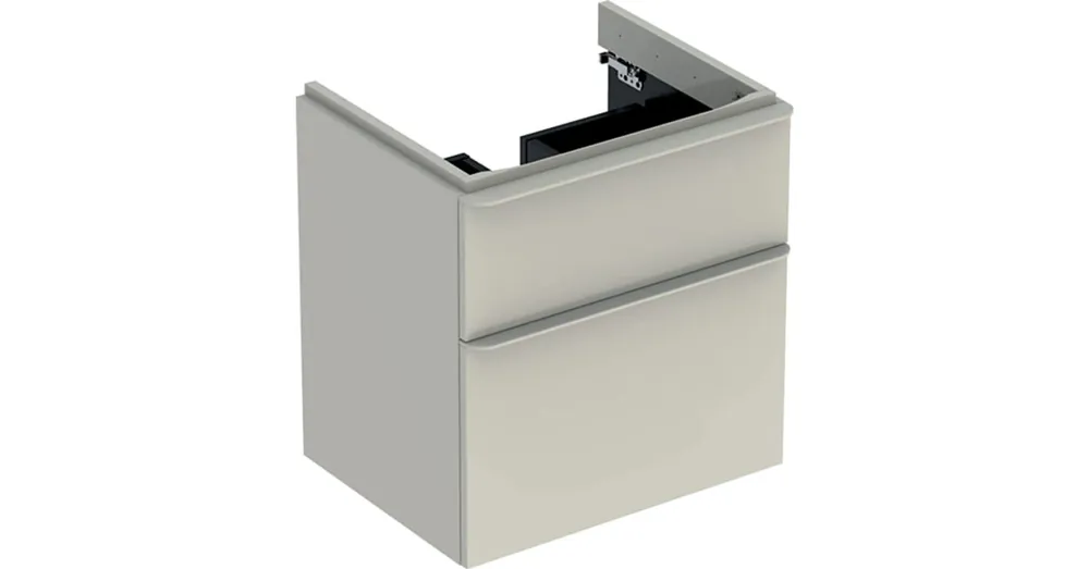 Geberit Smyle Square alsó szekrény mosdóhoz fiókkal 58,4x47 cm, magasfényű homokszürke 500.352.JL.1 Akció