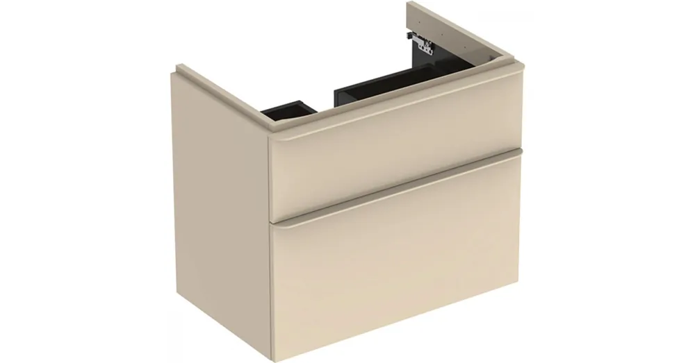 Olcsó Geberit Smyle Square alsó szekrény mosdóhoz fiókkal 73,4x47 cm, magasfényű homokszürke 500.353.JL.1