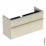 Alacsony ár Geberit Smyle Square alsó szekrény mosdóhoz fiókkal 118,4x47 cm, magasfényű homokszürke 500.355.JL.1