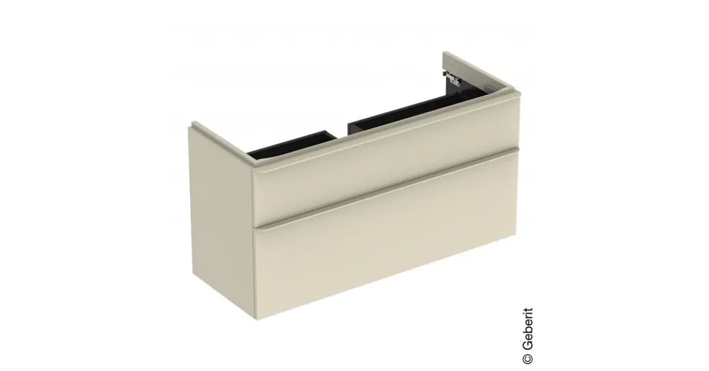 Alacsony ár Geberit Smyle Square alsó szekrény mosdóhoz fiókkal 118,4x47 cm, magasfényű homokszürke 500.355.JL.1