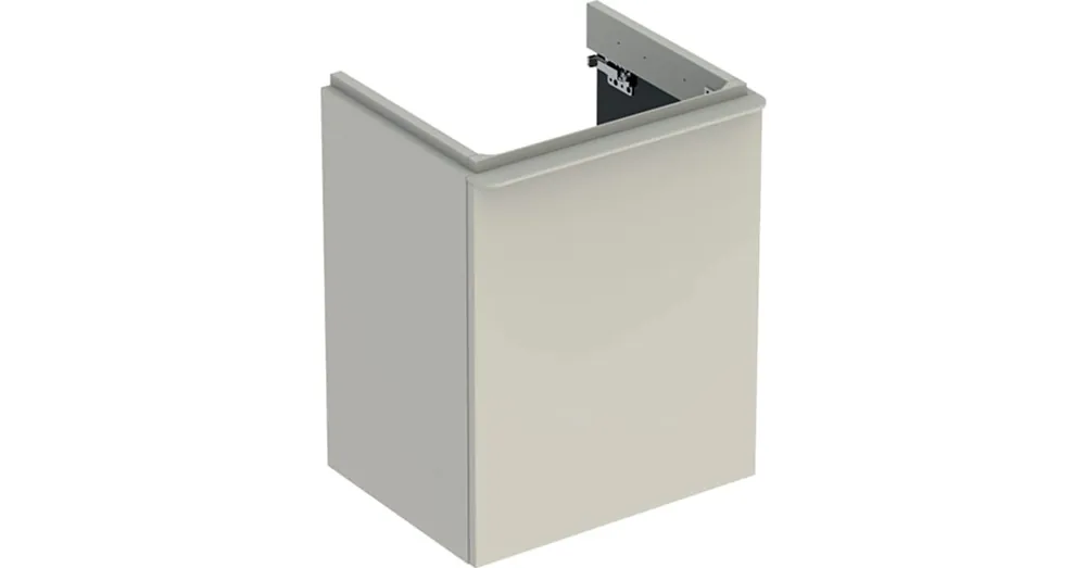 Geberit Smyle Square alsó szekrény kézmosóhoz ajtóval 49,2x40,6 cm, magasfényű homokszürke 500.364.JL.1 Népszerű