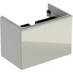 Geberit Acanto alsó szekrény mosdóhoz, egy fiókkal egy belső fiókkal 75 cm matt homokszürke/fényes homokszürke üveg 500.611.JL.2 Szuper akció