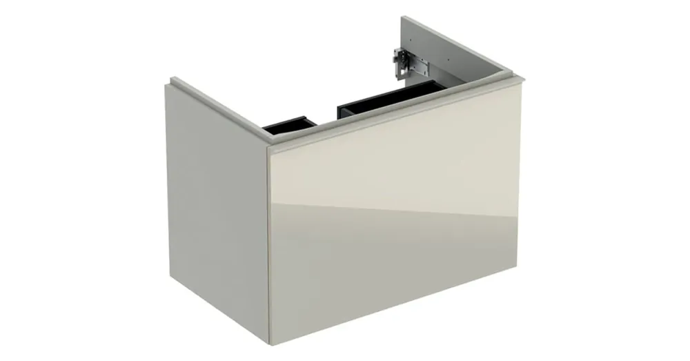 Geberit Acanto alsó szekrény mosdóhoz, egy fiókkal egy belső fiókkal 75 cm matt homokszürke/fényes homokszürke üveg 500.611.JL.2 Szuper akció