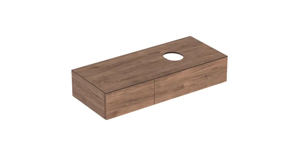 Korlátozott ajánlat Geberit VariForm alsó szekrény pultra ültethető mosdóhoz 120x51 cm, 2 fiókkal, pakolófelülettel, hikoridió 501.174.00.1