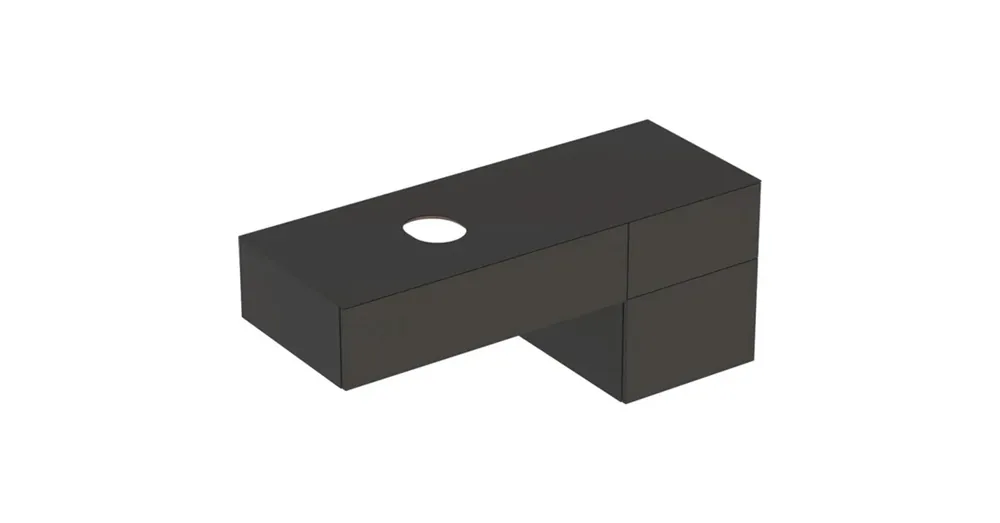 Geberit VariForm alsó szekrény pultra ültethető mosdóhoz 135x51 cm, 3 fiókkal, pakolófelülettel, matt láva 501.190.00.1 Biztonságos fizetés