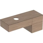 Biztonságos fizetés Geberit VariForm alsó szekrény pultra ültethető mosdóhoz 135x51 cm, 3 fiókkal, pakolófelülettel, tölgy 501.193.00.1