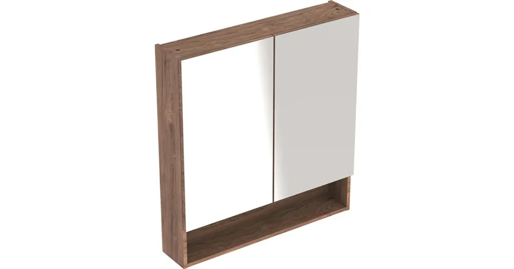 Korlátozott ajánlat Geberit Selnova Square 2 ajtós tükrös szekrény 58,8x85 cm, hikoridió 501.266.00.1
