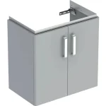 Geberit Selnova Compact 2 ajtós alsó szekrény mosdóhoz 65 cm, szerviztérrel, fényezett világosszürke 501.956.42.1 Szezonális akció