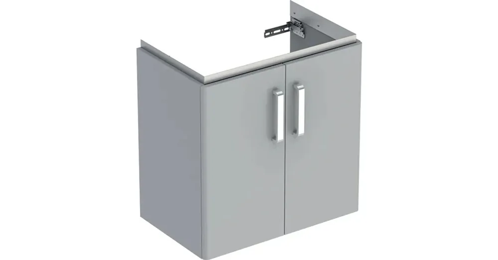 Geberit Selnova Compact 2 ajtós alsó szekrény mosdóhoz 65 cm, szerviztérrel, fényezett világosszürke 501.956.42.1 Szezonális akció