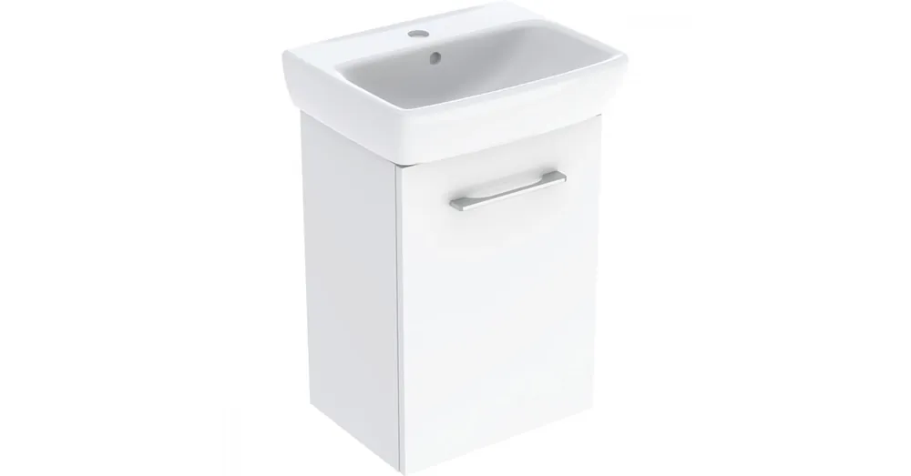 Geberit Selnova Square 1 ajtós 36x28x65,2 cm mosdószekrény kerámia kézmosóval, fehér 502.742.00.1 Korlátozott ajánlat
