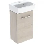 Geberit Selnova Square 1 ajtós 36x28x65,2 cm mosdószekrény kézmosóval, világos hikoridió 502.745.00.1 Újdonság