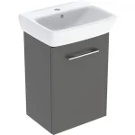 Geberit Selnova Square 1 ajtós 45x35x64,9 cm mosdószekrény kézmosóval, matt láva 502.747.00.1 Kedvezmény