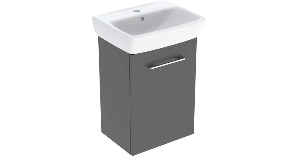 Geberit Selnova Square 1 ajtós 45x35x64,9 cm mosdószekrény kézmosóval, matt láva 502.747.00.1 Kedvezmény
