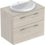 Geberit Selnova Square Set mosdószekrény mosdóval 79x70 cm, két fiókkal, világos hikoridió 502.875.00.1 Alacsony ár