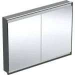 Geberit One 2 ajtós tükrös szekrény ComfortLight világítással 120x90 cm, matt fekete 505.805.00.7 Gyors kiszállítás