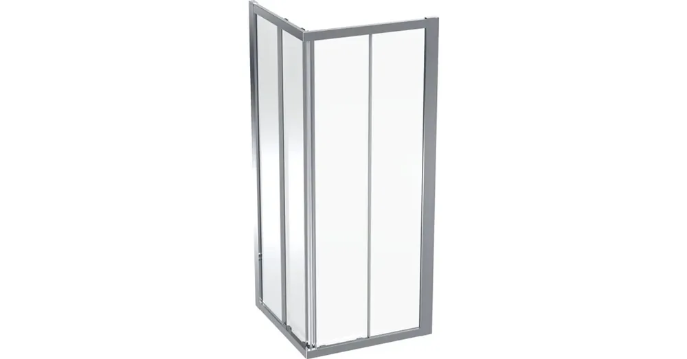 Szuper akció Geberit GEO szögletes zuhanykabin 80x190 cm átlátszó üveggel, Reflex bevonat, ezüst profil 560.112.00.2