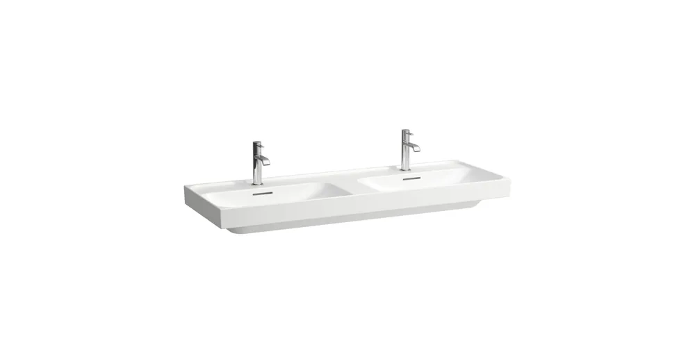 LAUFEN MEDA Dupla mosdó, 130 cm, egy csaplyuk, középen, Fehér LCC bevonattal H8141124001041 Kedvezmény