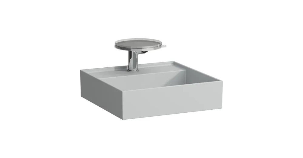 LAUFEN Kartell LAUFEN Kézmosó rejtett túlfolyóval, a mosdó alja csiszolt, túlfolyónyílás nélkül, egy csaplyukkal, Matt szürke H8183317591111 Nézd meg most