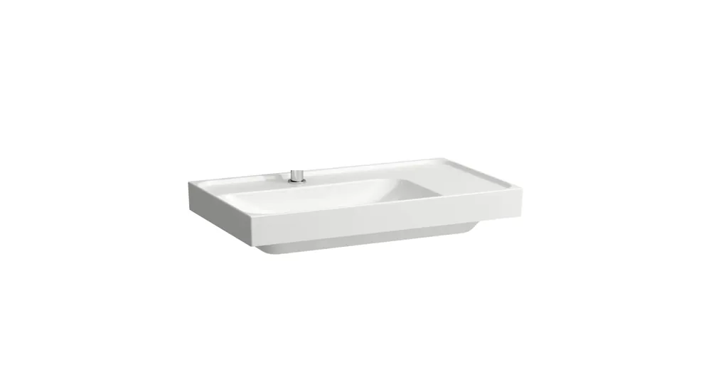LAUFEN MEDA Mosdó, 80 cm, jobb oldali pulttal három csaplyukkal, túlfolyónyílás nélkül, Matt fehér H8171167571581 Legjobb ár