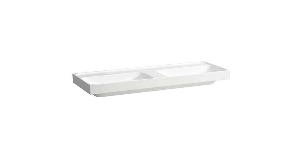 Legkelendőbb LAUFEN MEDA Dupla mosdó, 130 cm túlfolyónyílás nélkül, csaplyuk nélkül, Matt fehér H8141127571121