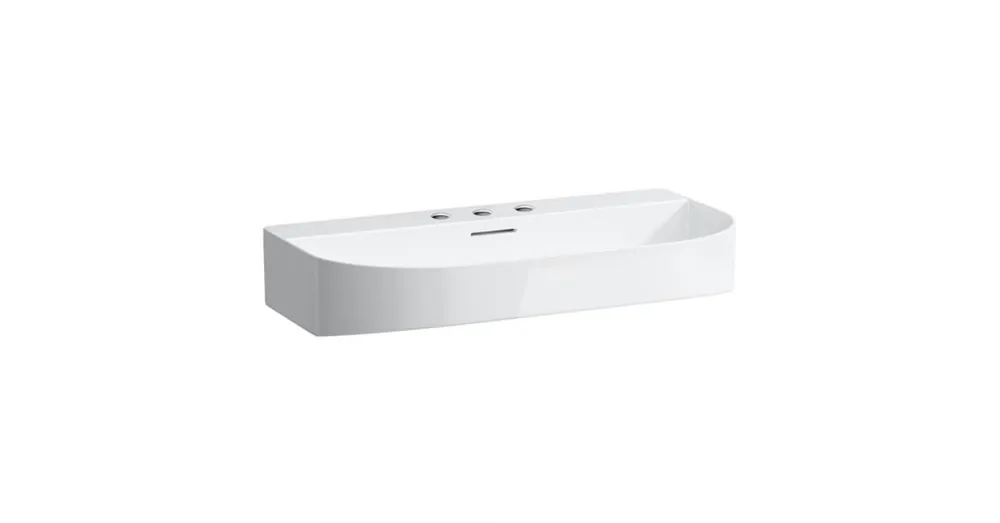 LAUFEN SONAR Mosdótál, alsó felülete csiszolt, 3 csaplyukkal, Fehér H8163440001081 Szuper akció