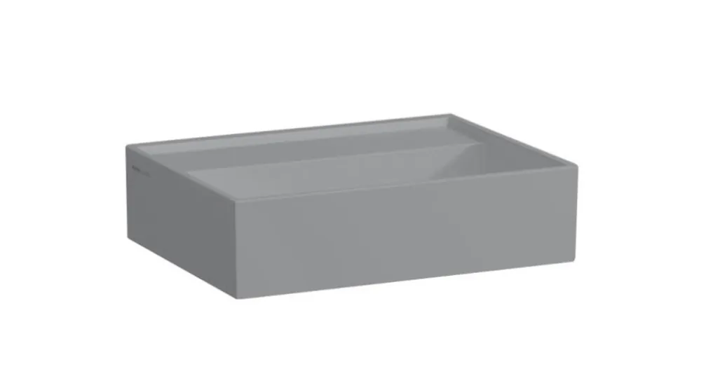Ne maradj le LAUFEN Kartell LAUFEN Kézmosó rejtett túlfolyóval, a mosdó alja csiszolt, túlfolyónyílás nélkül, csaplyuk nélkül, Graphite matt H8183317581121