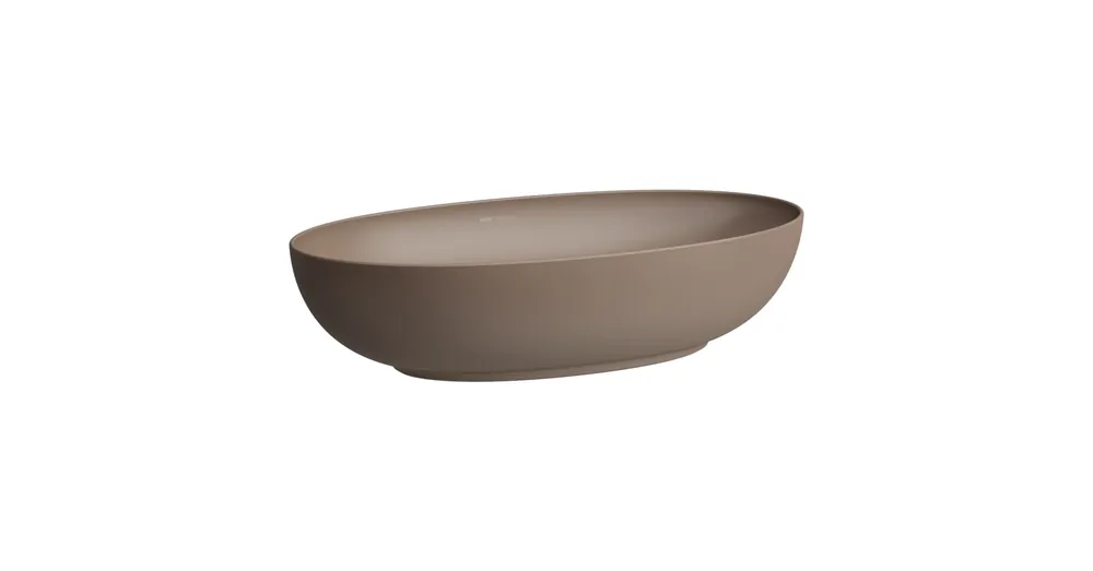 LAUFEN ILBAGNOALESSI Mosdótál, 70 cm, ovális, kerámia lefolyószelep takaróval, túlfolyónyílás nélkül, csaplyuk nélkül, Matt kávé H8189771881121 Gyors szállítás